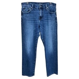Lucky Brand 221 Original Straight Leg Blue Denim Whiskered Jeans Men's W34 L32